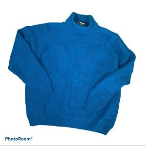 Keneth Too! Vintage blue pullover sweater turtleneck